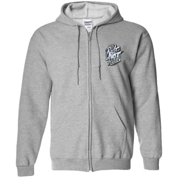 Ride Not Hide Zip Up Hooded Sweatshirt